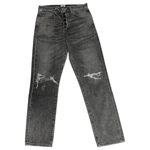 Citizens of Humanity Cotton Liya High-Rise Classic Fit Crop Jeans Black Size 25 - Picture 4 of 9